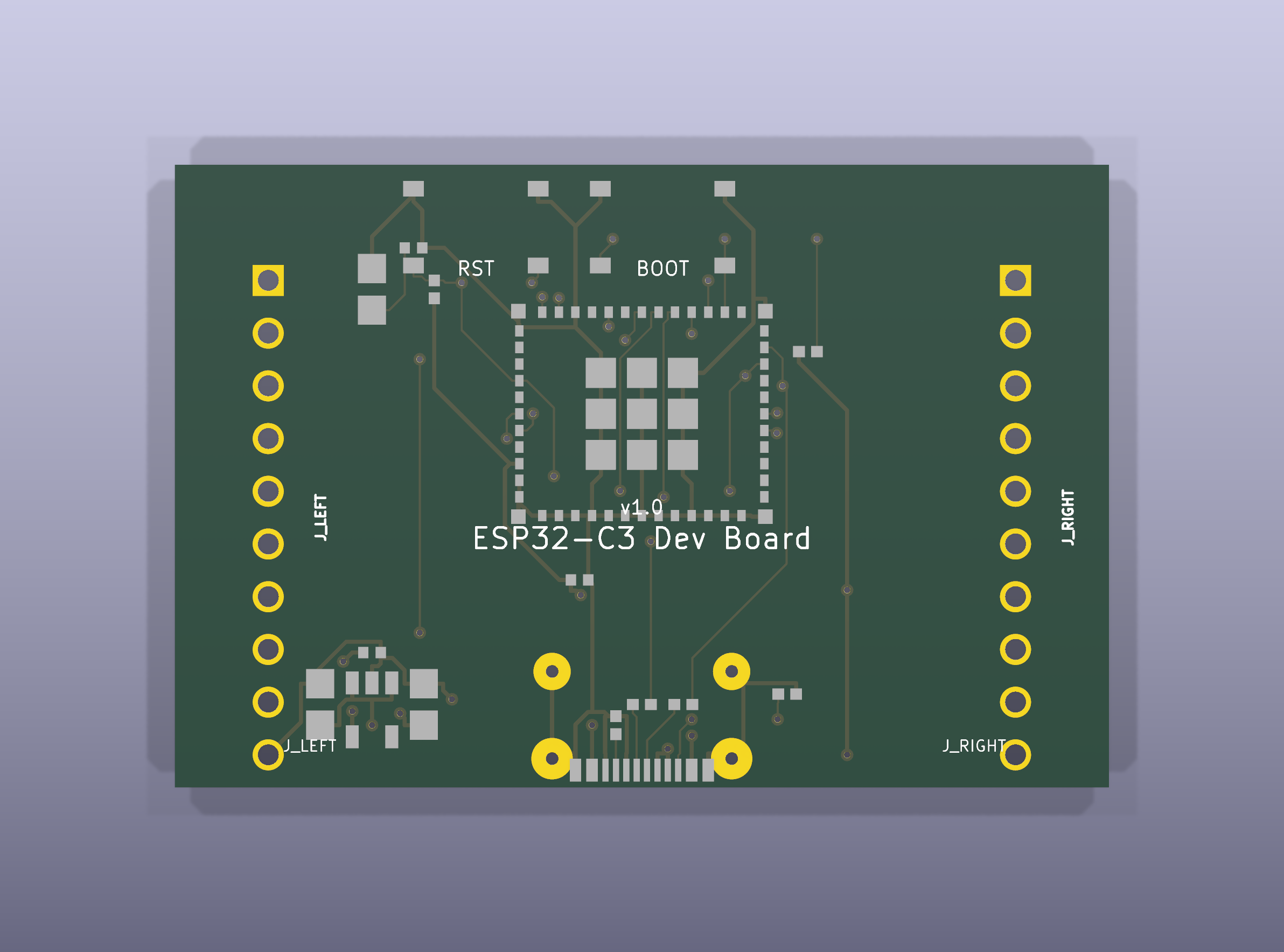 3D render of ESP32-C3 dev board
